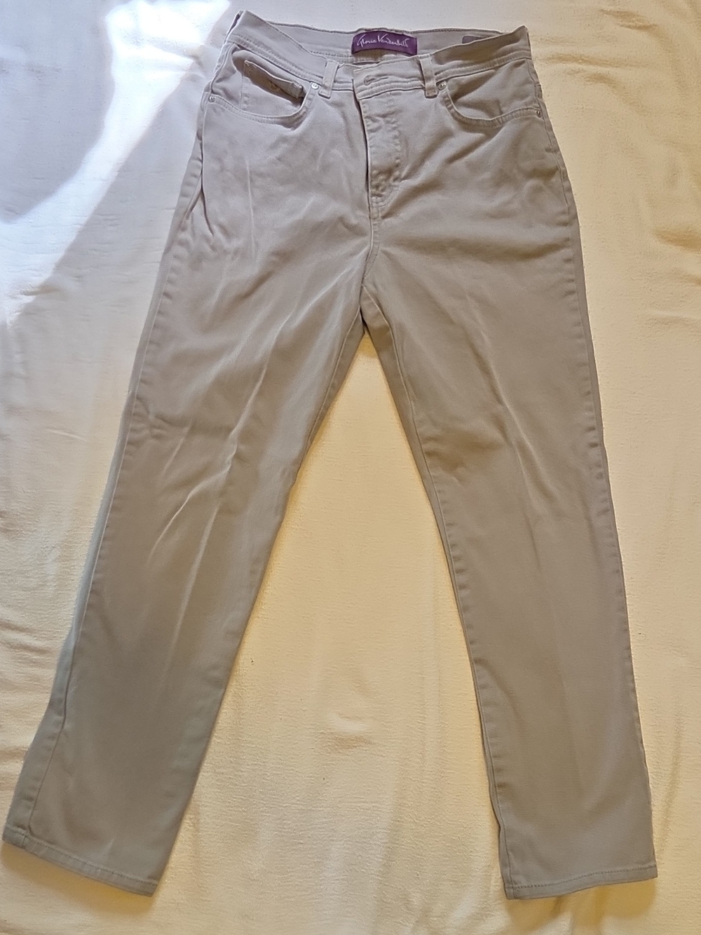 Gloria Vanderbilt Men's Light Gray Chinos